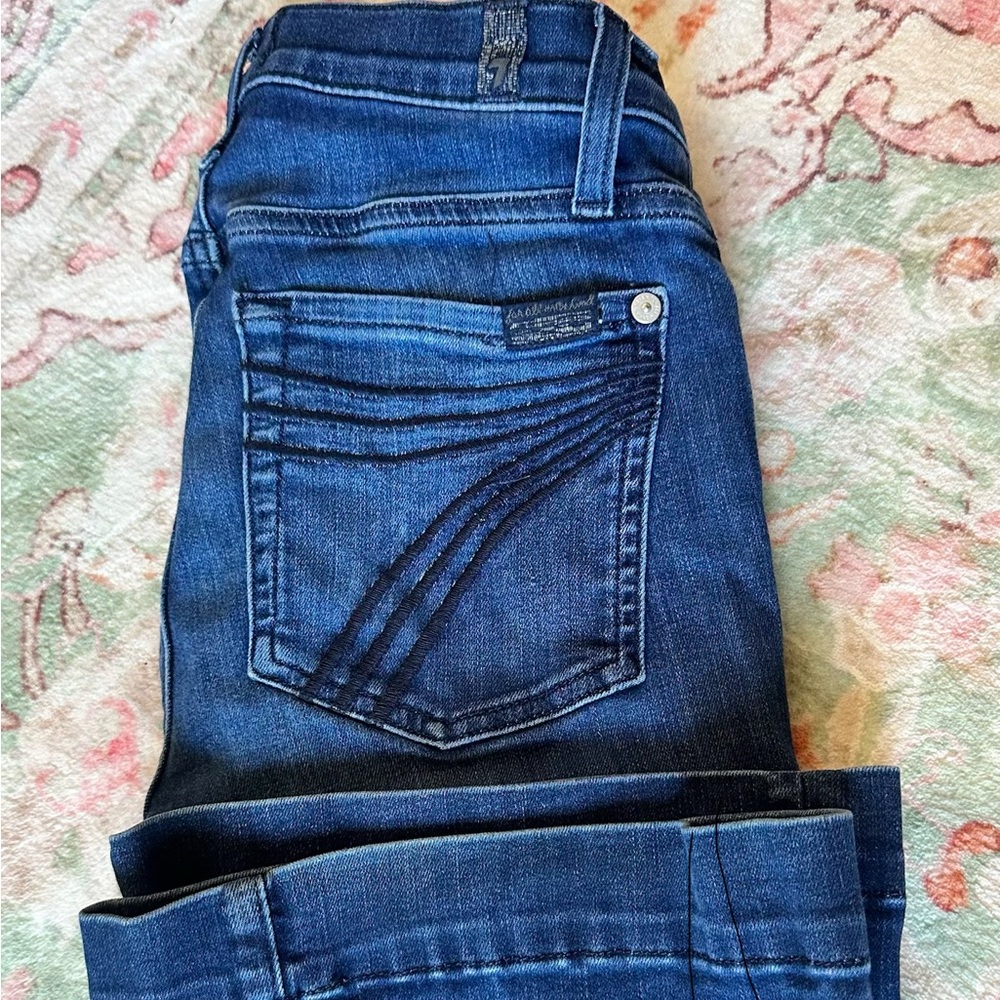 7 For All Mankind Dark Blue Flare Jeans